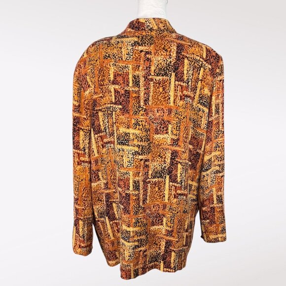 90s Abstract Button Up Blouse Shirt Jacket Boxy Fit Large - Picture 5 of 9